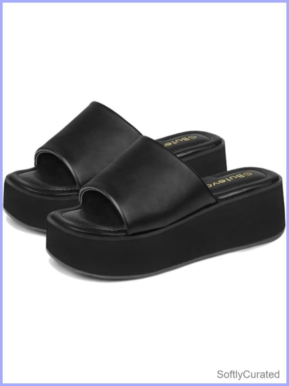 Women's Chunky Platform Sandals Open Toe Slip On Slides